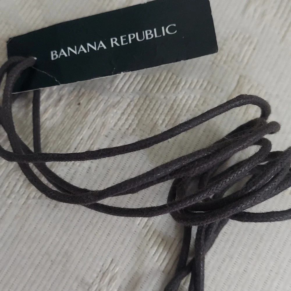 2pc Banana Republic Grey Leather Necklace Cords New